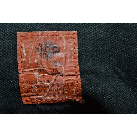 Harley Davidson Biker Boots Mens 9.5 Black 95138 Leather Cap Toe Zip Up/ Lace Up - Picture 11 of 12